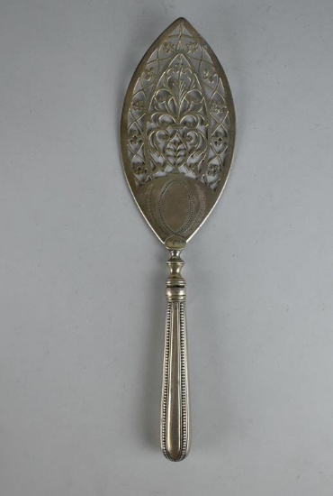 Antique 1785 John Lambe British Sterling Silver Pierced Serving Wedge
