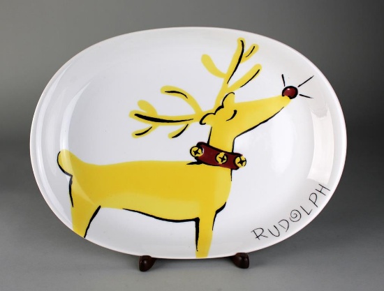 Pottery Barn “Rudolph” Oval Serving Platter