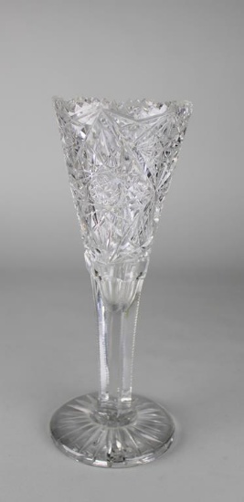 Antique J. Hoare American Brilliant Period Cut Glass Trumpet Vase No. 5505