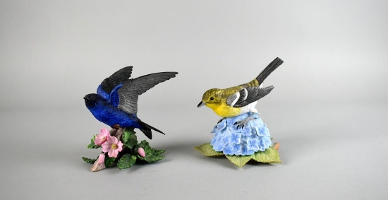 Two Lenox Porcelain Bird Figurines: Purple Martin & Yellow-Throated Vireo