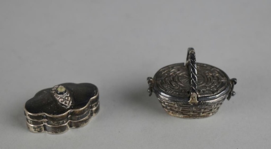 Two Sterling Silver Snuff Boxes