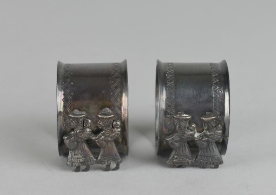 Two Peruvian 900 Silver Napkin Rings