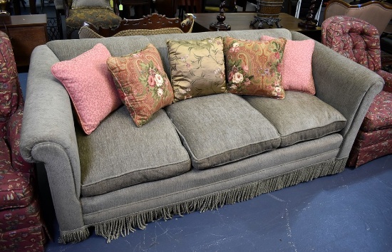 Neutral Color Sofa with Accent Pillows
