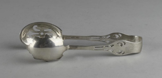 Vintage Wallace Sterling Silver Pierced Bowl Tongs