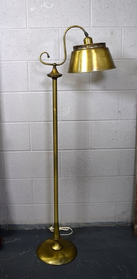 Vintage Antiqued Brass Floor Lamp