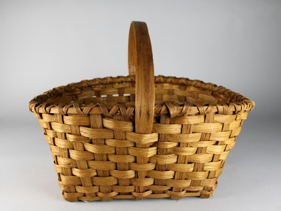 Handmade Slatted Oak Gathering Basket Lot 299