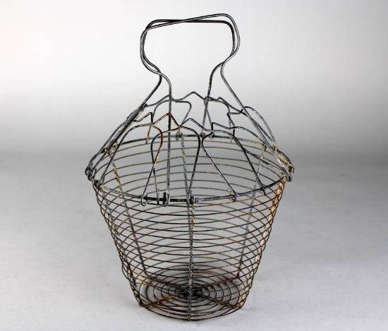 Vintage Wire Egg Basket with Handles