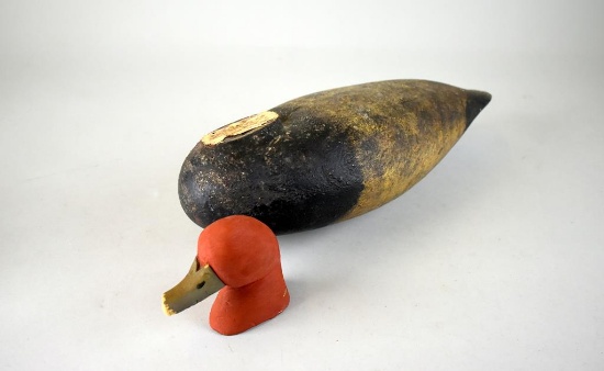 Canvas Back Drake Hand-carved Wooden Duck Decoy