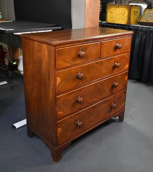 Antique Walnut Hand Made Chest, Early 19th C.