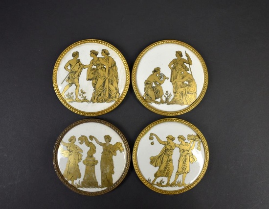 Four Porcelain Neoclassical Plaques
