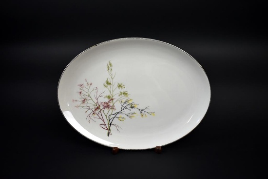 Embassy Oval China Serving Platter with Platinum Trim