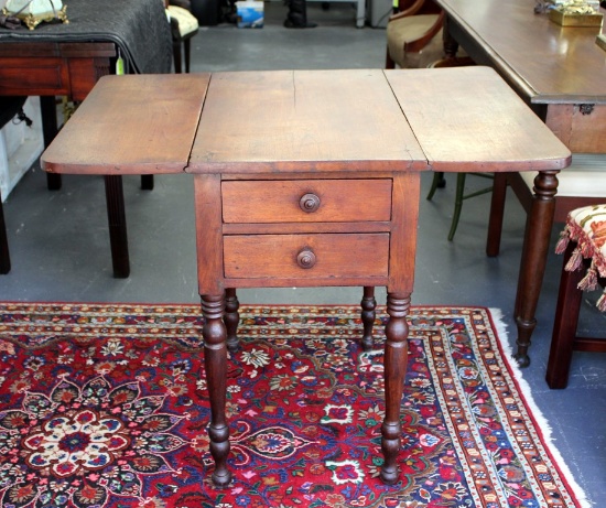 Antique Sheraton Pembroke Table with Two Drawers