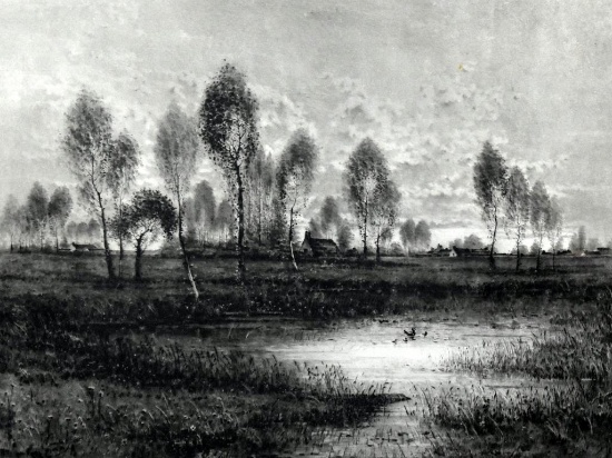 Camille Fonce (French, 1867-1937) “Village Pond” Signed Etching by M. Knoedler & Co. 1892
