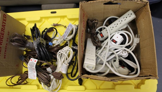 Lot of Power Strips and Electrical Cords