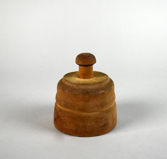 Primitive Wooden Flower Design Butter Mold