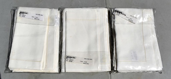 24 Schweitzer Linen Napkins, Ivory, Made in Italy
