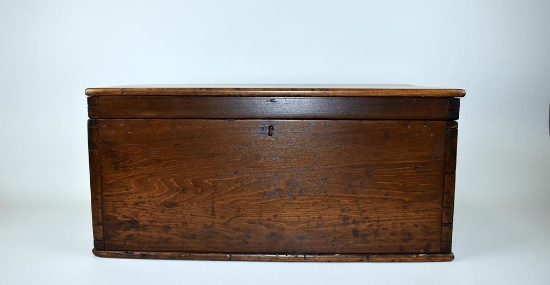 Hand Made Dovetailed Walnut Box with Two Removable Trays, Marked 140