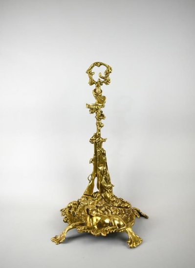 Vintage Brass Dog & Hunting Theme Cane & Umbrella Stand
