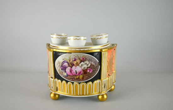 Late 18th C. Hand Painted & Gilded Crocus Pot