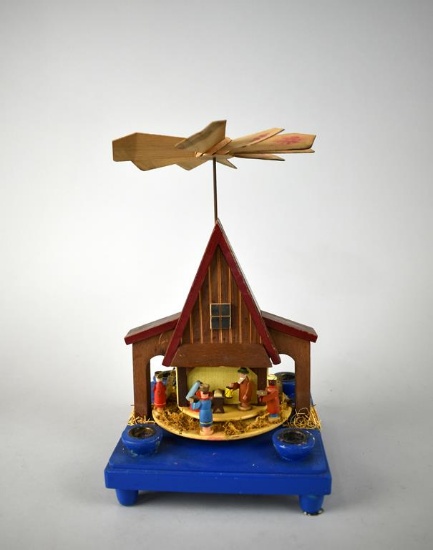 Nativity Christmas Pyramid Music Box, Switzerland