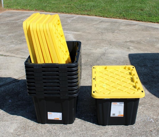 Ten HDX 27 Gallon Tough Tote with Lids, Lot 621