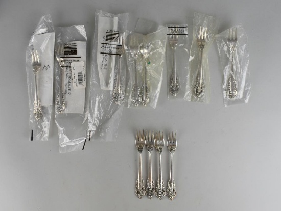 Set of 12 Wallace Grande Baroque Sterling Silver Cocktail Forks