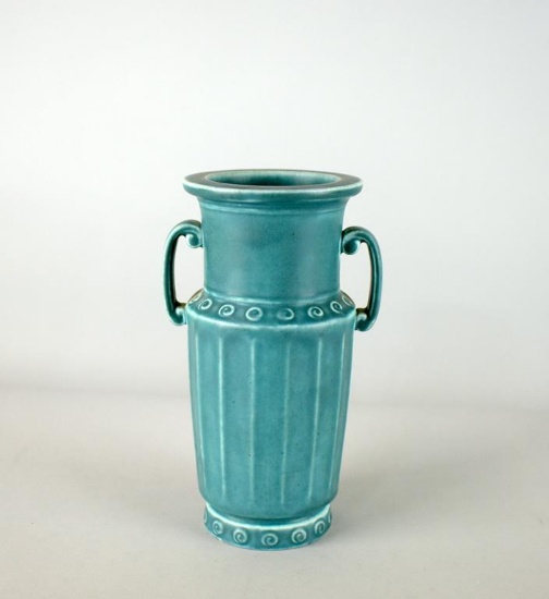 Rookwood Art Pottery Teal Green Two-Handle Vase No. 2315