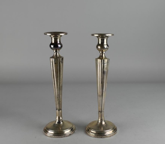 Pair of Vintage Weighted Sterling Silver Candlesticks