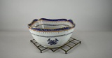 Antique Early Porcelain Bowl with Silver Plated Trivet Stand