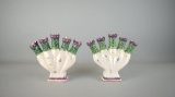 Pair of Hand Painted Finger Vases, Portugal