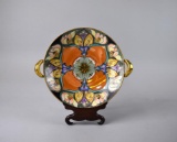 Flamboyant Antique Noritake Hand Painted Compote with Stand