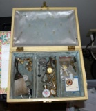 Lot of Vintage Jewelry Items & Jewelry Box