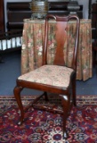 Queen Anne Style Side Chair, Upholstered Seat