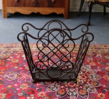 Bronze Finish Metal Magazine Rack, Lot 167