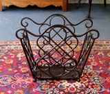 Bronze Finish Metal Magazine Rack, Lot 168