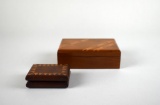Two Treen Parquetry Wooden Boxes