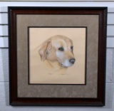 “Bossy” Labrador Retriever Head, Pastel Drawing, Signed McPhail 1998