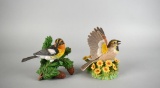 Two Lenox Porcelain Bird Figurines: Blackburnian Warbler & Dickcissel