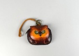 Embossed Leather Owl Shaped Writstlet or Change Purse