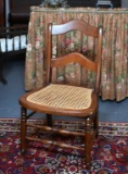 Diminutive Walnut Chair with Caned Seat