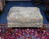 Ottoman with Dark Greenish Gray Upholstery