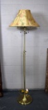Brass Floor Lamp with Patterned Shade