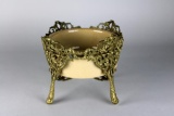 Robinson Ransbottom Stoneware Bowl Married to Brass Finished Dish Stand