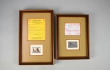 Two Framed 1981 Small Game Hunting Licenses with Stamps: South Dakota & Arkansas