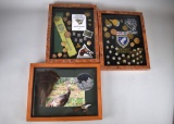 Lot of Three Game Bird Memorabilia Shadow Boxes