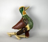 Pier 1 Sitting Duck Folk Art Hinged Duck Figure