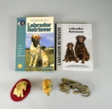 Lot of Labrador Retriever Books & Dog Figures, Hudson Pewter