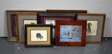 Lot of Seven Framed Needlework & Photograph Duck Hunting & Wild Life Art