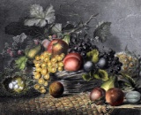 George Lance (English,1802-1864) “The Autumn Gift” Hand Tinted Engraving
