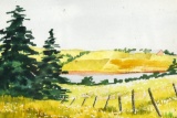 Unsigned (XX-XXI) Pond and Meadow, Watercolor